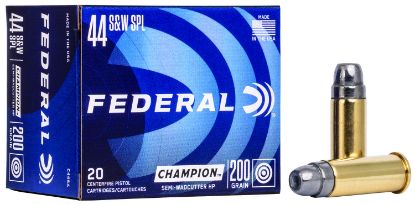 Picture of Federal C44sa Champion Training 44 S&W Spl 200 Gr Semi Wadcutter Hollow Point 20 Per Box/ 25 Case 