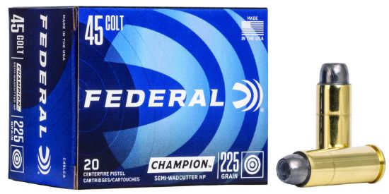 Picture of Federal C45lca Champion Training 45 Colt 225 Gr Semi Wadcutter Hollow Point 20 Per Box/ 25 Case 