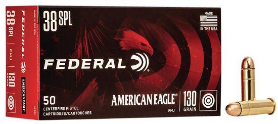 Picture of Federal Ae38k American Eagle Handgun 38 Special 130 Gr Full Metal Jacket 50 Per Box/ 20 Case 