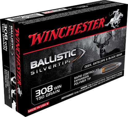 Picture of Winchester Ammo Sbst308 Ballistic Silvertip 308 Win 150 Gr Rapid Controlled Expansion Polymer Tip 20 Per Box/ 10 Case 