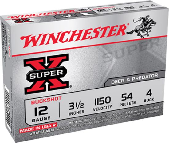 Picture of Winchester Ammo Xb12l4 Super X 12 Gauge 3.50" 54 Pellets 4 Buck Shot 5 Per Box/ 50 Case 