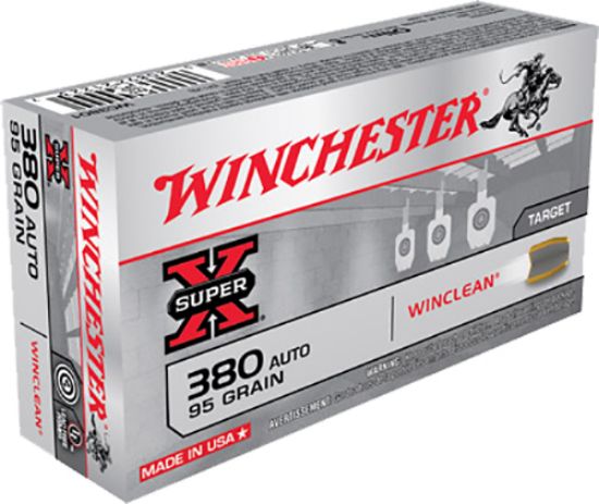 Picture of Winchester Ammo Wc3801 Super X 380 Acp 95 Gr Winclean Brass Enclosed Base 50 Per Box/ 10 Case 
