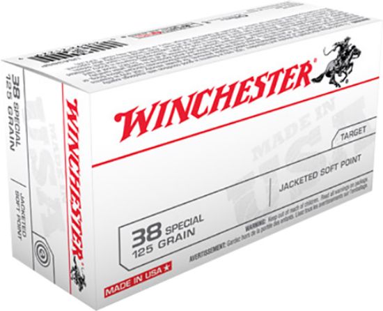 Picture of Winchester Ammo Usa38sp Usa 38 Special 125 Gr Jacketed Soft Point 50 Per Box/ 10 Case 