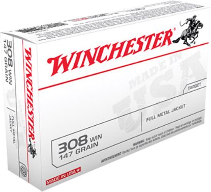 Picture of Winchester Ammo Usa3081 Usa 308 Win 147 Gr Full Metal Jacket 20 Per Box/ 10 Case 