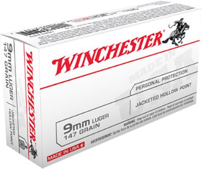 Picture of Winchester Ammo Usa9jhp2 Usa 9Mm Luger 147 Gr Jacket Hollow Point 50 Per Box/ 10 Case 