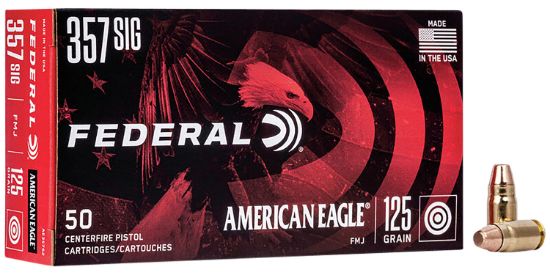 Picture of Federal Ae357s2 American Eagle Handgun 357 Sig 125 Gr Full Metal Jacket 50 Per Box/ 20 Case 