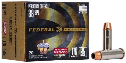 Picture of Federal Pd38hs3h Premium Personal Defense Low Recoil 38 Special 110 Gr Hydra Shok Jacketed Hollow Point 20 Per Box/ 10 Case 