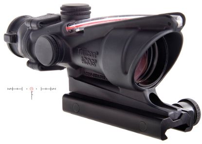 Picture of Trijicon 100220 Acog Black Hardcoat Anodized 4X32mm Illuminated Red Horseshoe W/ Red Dot 6.8 Spc Reticle 