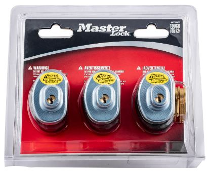 Picture of Master Lock 90Trispt Trigger Lock Keyed Alike Open With Key Gray Steel/Zinc 3 Per Pkg Firearm Fit- Handgun/Rifle/Shotgun 
