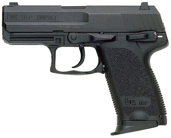 Picture of Hk 81000345 Usp V7 Lem Compact 45 Acp 8+1 3.78" Black Polygonal Rifled Barrel, Black Serrated Slide, Black Polymer Frame, Black Polymer Grip, Ambidextrous 