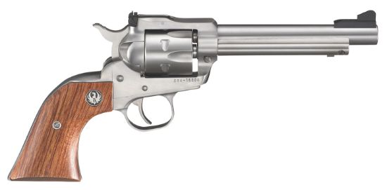 Picture of Ruger 0625 Single-Six Convertible 22 Lr Or 22 Wmr 5.50" Barrel 6Rd Cylinder, Satin Stainless Steel, Hardwood Grip, Adjustable Rear Sight, Transfer Bar Safety, Includes 22 Wmr Cylinder 