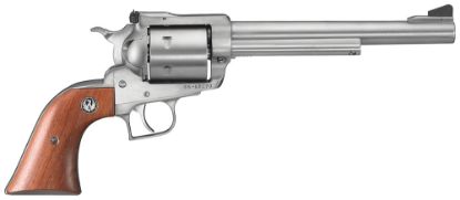 Picture of Ruger 0804 Super Blackhawk 44 Rem Mag 7.50" Barrel 6Rd Cylinder, Satin Stainless Steel, Hardwood Grip, Transfer Bar Safety 