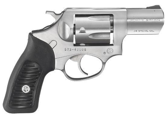 Picture of Ruger 5737 Sp101 38 Special 2.25" Barrel 5Rd Triple-Locking Cylinder, Satin Stainless Steel, Cushioned Rubber With Synthetic Insert Grip, Transfer Bar Safety 