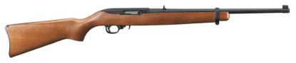 Picture of Ruger 1103 10/22 Carbine 22 Lr 10+1 18.50" Barrel, Satin Black Alloy Steel, Hardwood Stock, Cross-Bolt Manual Safety 