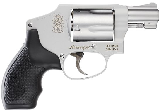 Picture of Smith & Wesson 103810 Model 642 Airweight 38 S&W Spl +P 5 Shot 1.88" Stainless Steel Barrel/Cylinder, Matte Silver Aluminum Alloy J-Frame, Polymer Grip, No Internal Lock 