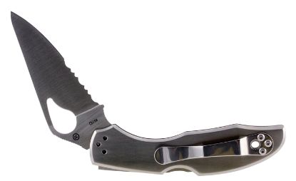 Picture of Spyderco By04ps2 Byrd Meadowlark 2 2.94" Folding Clip Point Part Serrated 8Cr13mov Ss Blade Stainless Steel Handle Includes Pocket Clip 