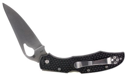 Picture of Spyderco By03pbk2 Byrd Cara Cara 2 Lightweight 3.75" Folding Drop Point Plain 8Cr13mov Ss Blade Black Textured Frn Handle Includes Pocket Clip 