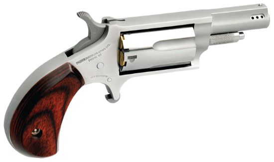 Picture of North American Arms Naa22mp Mini-Revolver 22 Wmr 5 Shot 1.63" Ported Barrel, Overall Stainless Steel Finish, Rosewood Birdshead Grip 