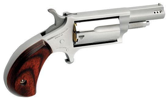 Picture of North American Arms 22Mscp Mini-Revolver Combo 22 Lr Or 22 Wmr 5 Rd 1.13" Ported Barrel, Overall Stainless Steel Finish, Rosewood Birdshead Grip Includes Cylinder 