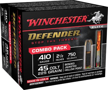 Picture of Winchester Ammo S41045pd Pdx1 Defender Combo 410 Gauge 2.50" 1/2 Oz 3 Defense Discs 12 Bbs Shot 20 Per Box/ 10 Case 