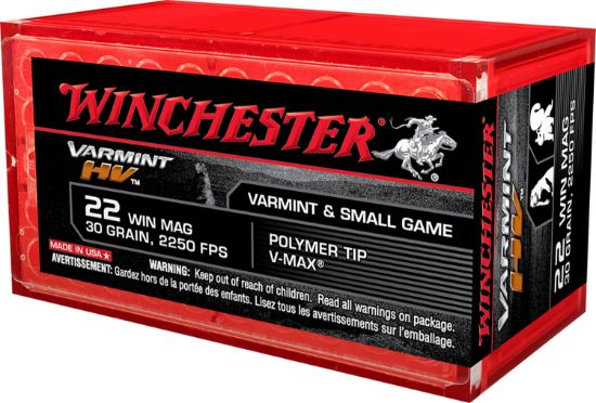 Picture of Winchester Ammo S22m2pt Varmint Hv 22 Wmr 30 Gr Hornady V Max 50 Per Box/ 20 Case 