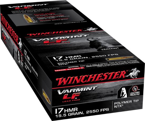 Picture of Winchester Ammo S17hmr1lf Varmint Lf 17 Hmr 15.5 Gr Polymer Tip Ntx 50 Per Box/ 20 Case 