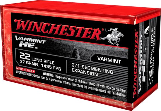 Picture of Winchester Ammo S22lrfsp Varmint He 22 Lr 37 Gr 3/1 Segmenting Expansion 50 Per Box/ 20 Case 