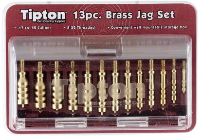 Picture of Tipton 749245 Jag Set Multi-Caliber 8-32/5-40 Thread Brass 13 Pieces Includes Storage Box 