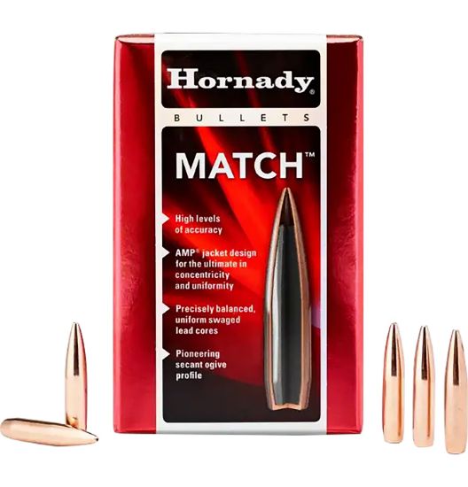 Picture of Hornady 30715 Match 30 Cal .308 178 Gr Hollow Point Boat Tail Match 100 Per Box/ 15 Case 