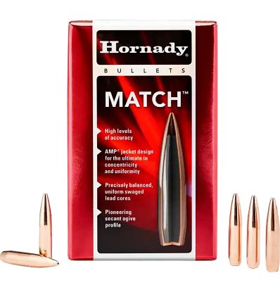 Picture of Hornady 30733 Match 30 Cal .308 208 Gr Hollow Point Boat Tail Match 100 Per Box/ 15 Case 