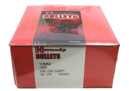 Picture of Hornady 400421 Hap 10Mm Auto .400 180 Gr Hollow Point 500 Per Box/ 2 Case 