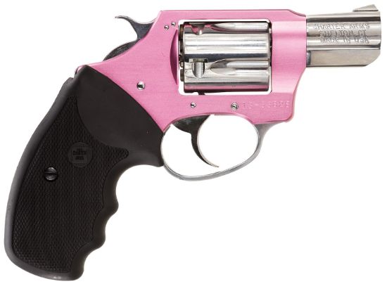Picture of Charter Arms 53839 Undercover Lite Chic Lady Small 38 Special 5 Shot 2" High Polished Stainless Steel Barrel & Cylinder, Pink Aluminum Frame, Pearl Grip, Exposed Hammer 
