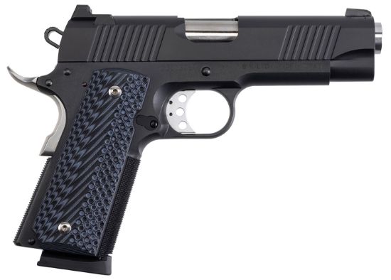 Picture of Magnum Research De1911c 1911 C 45 Acp Caliber With 4.33" Bull Barrel, 8+1 Capacity, Overall Matte Black Finish Carbon Steel, Beavertail Frame, Serrated Slide & Black/Gray G10 Grip 