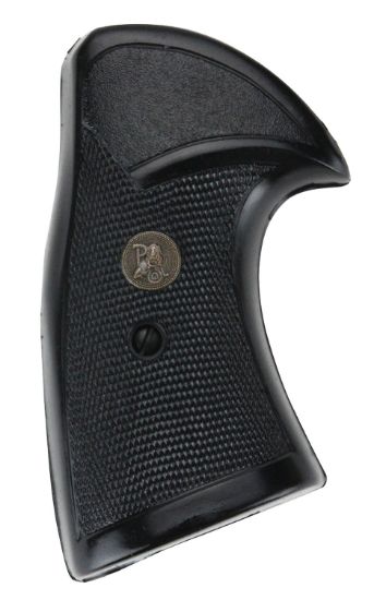 Picture of Pachmayr 03267 Presentation Grip Checkered Black Rubber For S&W K/L Frame With Square Butt 