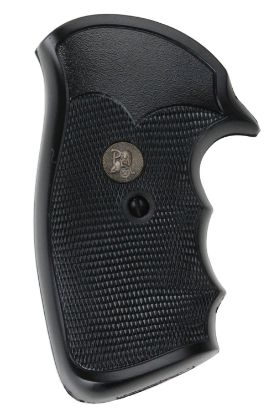 Picture of Pachmayr 03264 Gripper Grip Checkered Black Rubber With Finger Grooves For S&W K/L Frame With Square Butt 