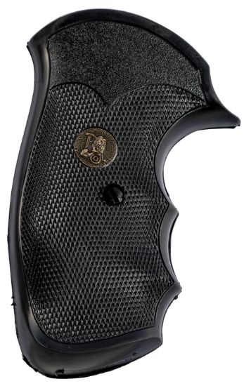 Picture of Pachmayr 03249 Gripper Grip Checkered Black Rubber With Finger Grooves For S&W J Frame With Round Butt 