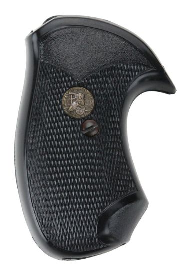 Picture of Pachmayr 03147 Compact Grip Checkered Black Rubber With Finger Grooves For Small Rossi Revolvers 