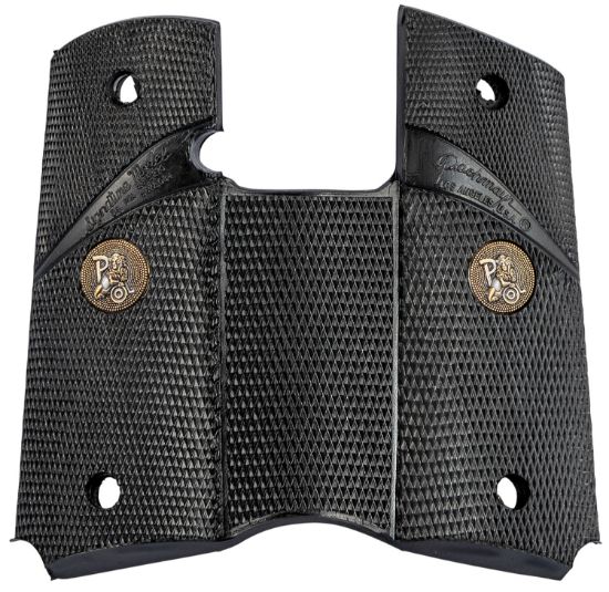 Picture of Pachmayr 02545 Signature Grip Wraparound Checkered Black Rubber For Colt Officer 