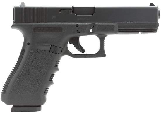 Picture of Glock Pi1750201 G17 Gen3 *Ca Compliant 9Mm Luger 4.49" Barrel 10+1, Black Polymer Frame & Slide, Finger Grooved Rough Texture Polymer Grip, Safe Action Trigger 