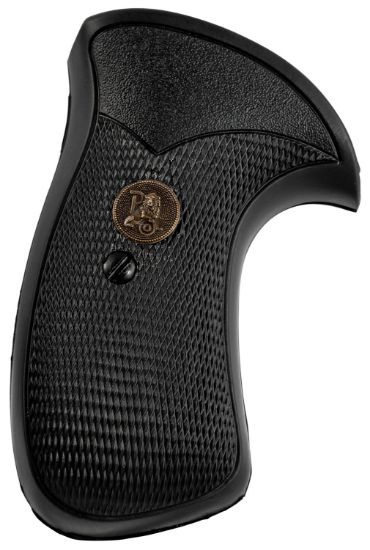 Picture of Pachmayr 03270 Compact Grip Checkered Black Rubber For S&W K/L Frame With Round Butt 