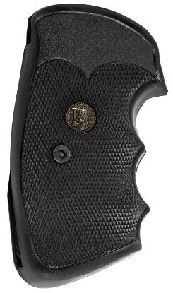 Picture of Pachmayr 02529 Gripper Professional Grip Checkered Black Rubber With Finger Grooves For Colt Python, Trooper 