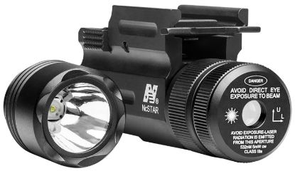 Picture of Ncstar Aqptflg Flashlight & Green Laser Combo Black Anodized 150 Lumens White Light Cree Led 