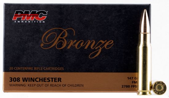 Picture of Pmc 308B Bronze 308 Win 147 Gr Full Metal Jacket Boat Tail 20 Per Box/ 25 Case 
