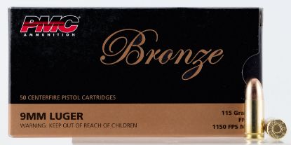 Picture of Pmc 9A Bronze 9Mm Luger 115 Gr Full Metal Jacket 50 Per Box/ 20 Case 