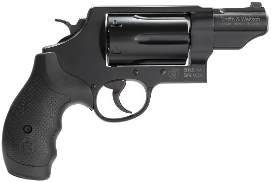 Picture of Smith & Wesson 162410 Governor *Ma Compliant 45 Colt (Lc) Or 2.50" 410 Gauge, 2.75" Black Barrel, 6Rd Black Pvd Cylinder, Black Scandium Alloy Z-Frame, Polymer Grip 