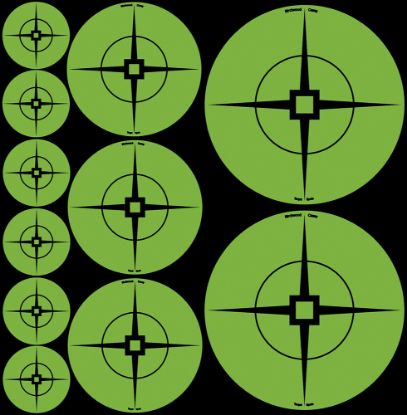 Picture of Birchwood Casey 33938 Target Spots Self-Adhesive Paper Black/Green Crosshair 60 Targets 