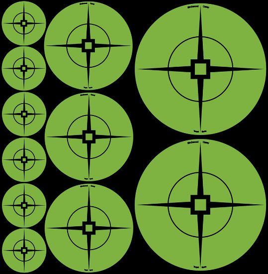 Picture of Birchwood Casey 33938 Target Spots Self-Adhesive Paper Black/Green Crosshair 60 Targets 