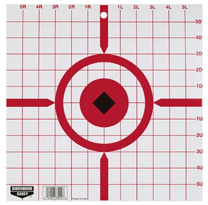 Picture of Birchwood Casey 37210 Rigid Sight-In Crosshair Hanging Tagboard 12" Black/White 10 Pack 