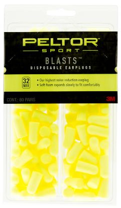 Picture of Peltor 97082 Sport Blast Earplugs Foam 32 Db In The Ear Yellow Adult 80 Pair 