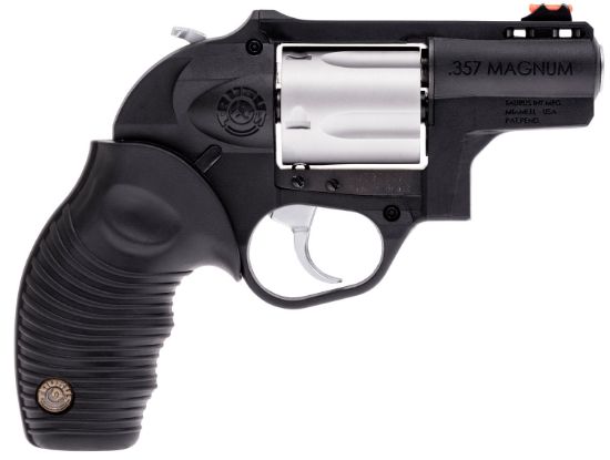 Picture of Taurus 2605029Ply 605 Poly Protector 38 Special +P Or 357 Mag 5 Shot 2" Black Finish Barrel, Matte Stainless Finish Cylinder, Black Finish Polymer Frame & Black Ridged Rubber Grip 